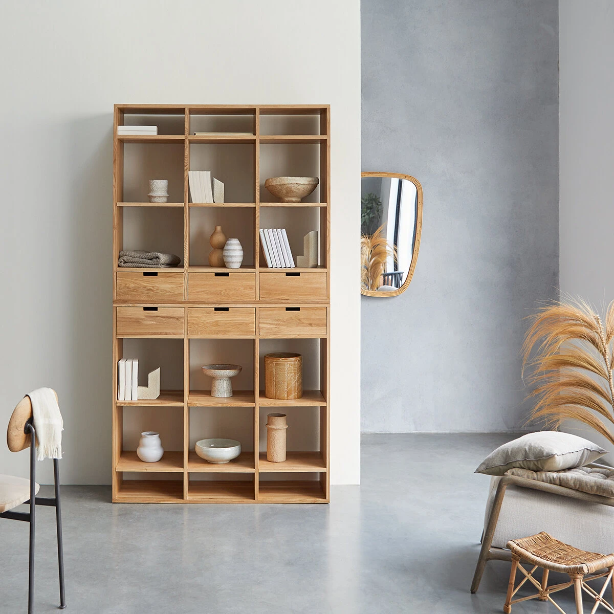 Miho - Bibliothèque Haute En Chêne Massif 1 Miho - Bibliothèque Haute En Chêne Massif