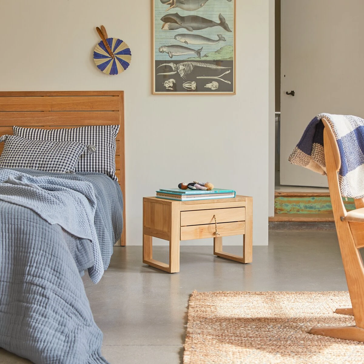 Minimalys - Chevet Enfant En Teck Massif 1 Minimalys - Chevet Enfant En Teck Massif