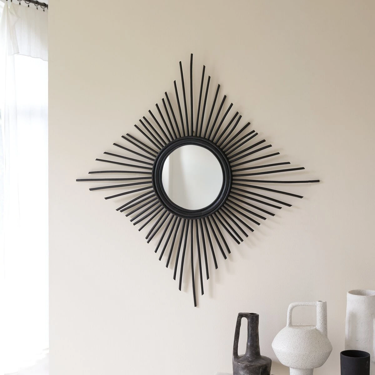 Isidore - Miroir En Rotin Noir 80 Cm 6 Isidore - Miroir En Rotin Noir 80 Cm – Image 6