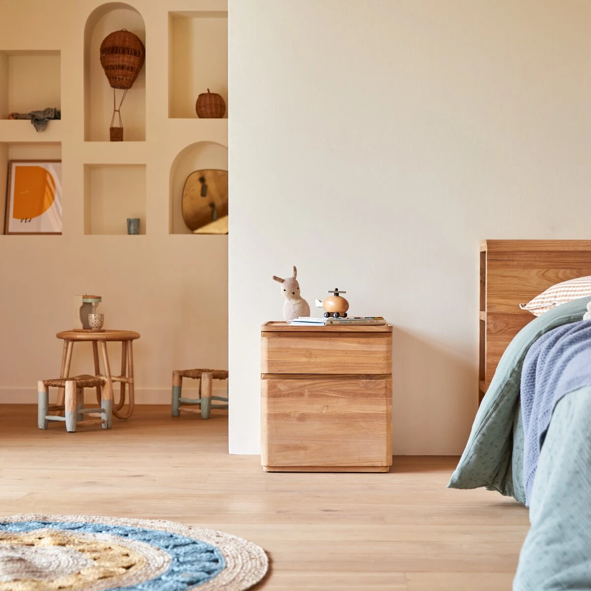 Nino - Chevet Enfant En Teck Massif 1 Nino - Chevet Enfant En Teck Massif