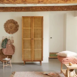Ninon - Armoire Enfant En Pin Et Cannage