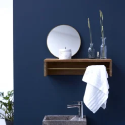 Sasha - Porte Serviette Mural En Teck Massif 60 Cm