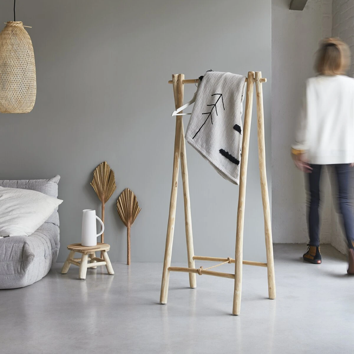 Kilim - Porte Serviette Simple En Teck Massif 1 Kilim - Porte Serviette Simple En Teck Massif