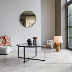 Milan - Table Basse En Marbre Et Métal