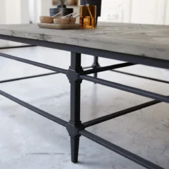 Gatsby - Table Basse En Orme Massif Et Métal -Homezia Soldes Boutique 1200 1200 table basse en orme massif et metal gatsby 5