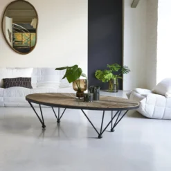 Lancelot - Table Basse En Orme Massif Recyclé Et Métal -Homezia Soldes Boutique 1200 1200 table basse en orme massif et metal lancelot 7