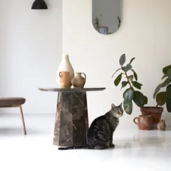 Keesog - Table D'appoint En Marbre Brown -Homezia Soldes Boutique 1200 1200 table d appoint keesog en marbre brown 5