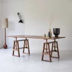 Trestle - Table En Teck Massif Recyclé 6/8 Pers. -Homezia Soldes Boutique 1200 1200 table en teck massif trestle 6 8 pers 3