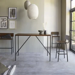 Talia - Table Haute En Palissandre Massif Et Métal 4 Pers. -Homezia Soldes Boutique 1200 1200 table haute en palissandre massif et metal talia 4 pers 3