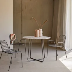 Elio - Table Ronde En Terrazzo Premium Et Métal Brown 4 Pers. -Homezia Soldes Boutique 1200 1200 table ronde en terrazzo premium et metal elio brown 4 pers 5