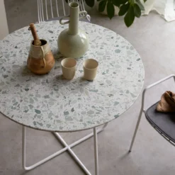 Elio - Table Ronde En Terrazzo Premium Et Métal Green 4 Pers. -Homezia Soldes Boutique 1200 1200 table ronde en terrazzo premium et metal elio green 4 pers 2