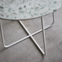 Elio - Table Ronde En Terrazzo Premium Et Métal Green 4 Pers. -Homezia Soldes Boutique 1200 1200 table ronde en terrazzo premium et metal elio green 4 pers 4