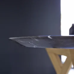 Stoneleaf - Table En Chêne Massif Et Marbre 2/4 Pers. -Homezia Soldes Boutique 1200 1200 table stoneleaf en chene massif et marbre 2 4 pers 3