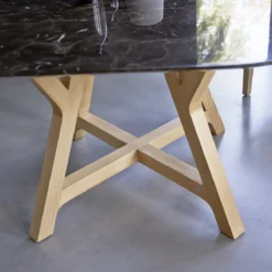 Stoneleaf - Table En Chêne Massif Et Marbre 2/4 Pers. -Homezia Soldes Boutique 1200 1200 table stoneleaf en chene massif et marbre 2 4 pers 4