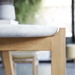 Stoneleaf - Table En Chêne Massif Et Marbre 6/8 Pers. -Homezia Soldes Boutique 1200 1200 table stoneleaf en chene massif et marbre 6 8 pers 4