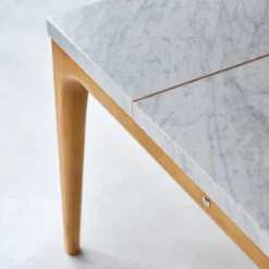 Stonepiet - Table En Chêne Massif Et Marbre 2/4 Pers. -Homezia Soldes Boutique 1200 1200 table stonepiet en chene massif et marbre 2 4 pers 6