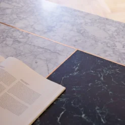 Stonepiet - Table En Chêne Massif Et Marbre 6/8 Pers. -Homezia Soldes Boutique 1200 1200 table stonepiet en chene massif et marbre 6 8 pers 2