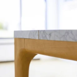 Stonepiet - Table En Chêne Massif Et Marbre 6/8 Pers. -Homezia Soldes Boutique 1200 1200 table stonepiet en chene massif et marbre 6 8 pers 4