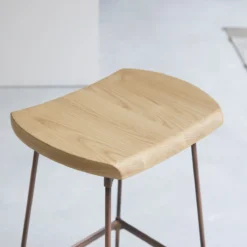 Diego - Tabouret Haut En Frêne Et Métal -Homezia Soldes Boutique 1200 1200 tabouret haut en frene et metal diego copper 2