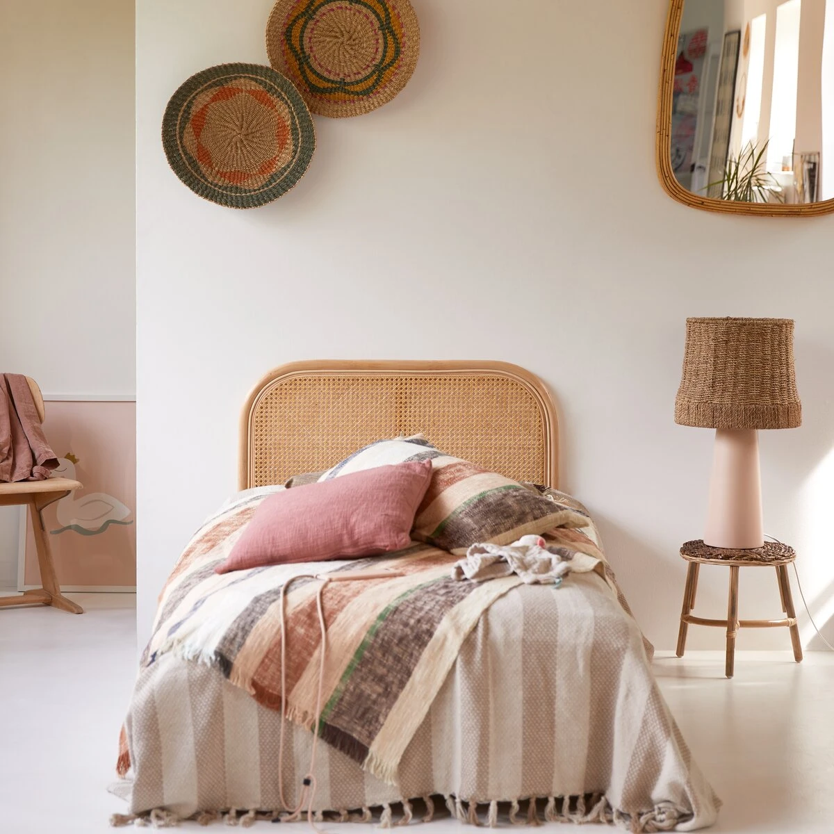 Joséphine - Tête De Lit Enfant En Rotin Cannée 90 Cm 1 Joséphine - Tête De Lit Enfant En Rotin Cannée 90 Cm