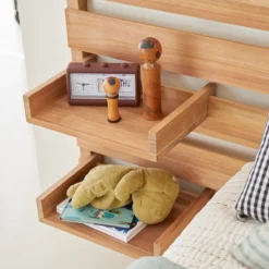 Urbain - Tête De Lit Enfant Avec étagères En Teck Massif 135 Cm -Homezia Soldes Boutique 1200 1200 urbain tete de lit enfant avec etageres en teck massif 135 cm 3