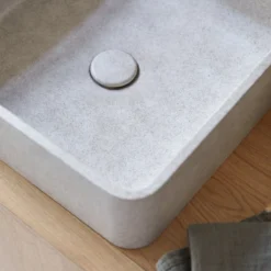 Thaïs - Vasque Carrée Béton Grey -Homezia Soldes Boutique 1200 1200 vasque carree en beton grey thais 2
