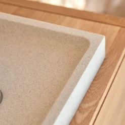 Timon - Vasque Carrée En Terrazzo Premium White -Homezia Soldes Boutique 1200 1200 vasque carree en terrazzo premium white timon 5
