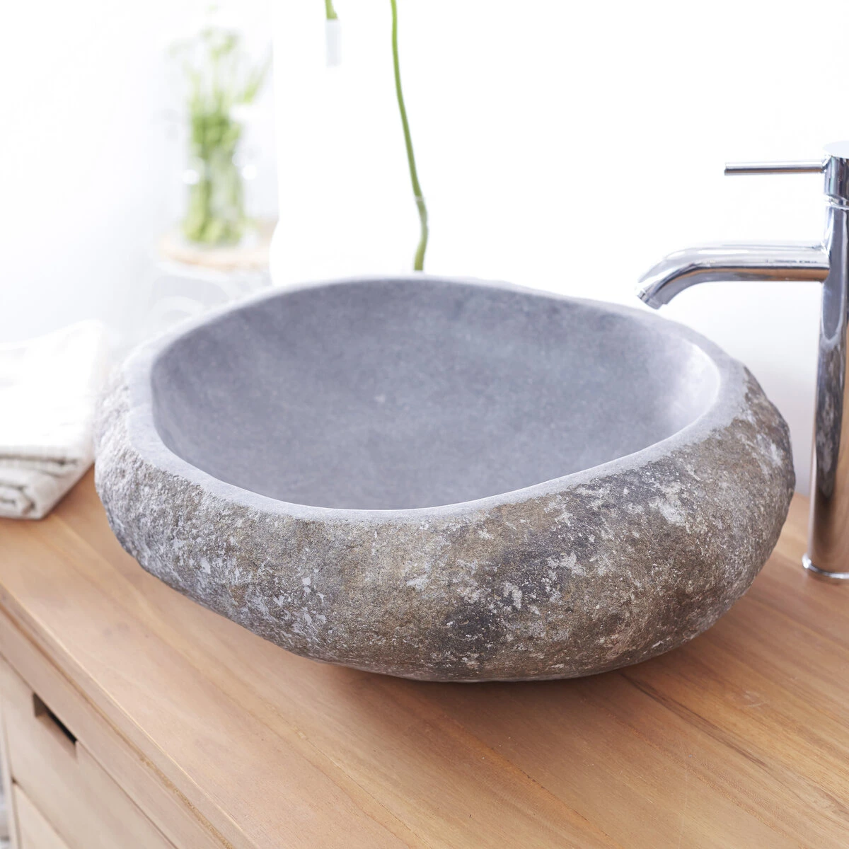 Nobu - Vasque En Pierre De Rivière Galet 2 Nobu - Vasque En Pierre De Rivière Galet – Image 2