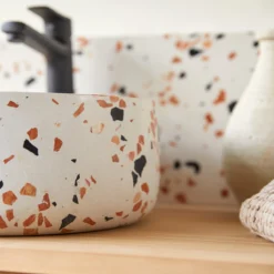Milos - Vasque Ronde En Terrazzo Premium Brown -Homezia Soldes Boutique 1200 1200 vasque en terrazzo premium brown milos 3