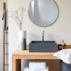 Ciro - Vasque Carrée En Terrazzo Premium Black