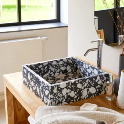 Unik - Vasque Carrée En Terrazzo Premium -Homezia Soldes Boutique 1200 1200 vasque en terrazzo premium unik 2