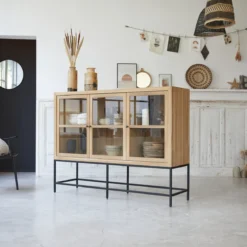 Babeth - Vitrine Basse En Teck Massif -Homezia Soldes Boutique 1200 1200 vitrine basse en teck massif babeth 3