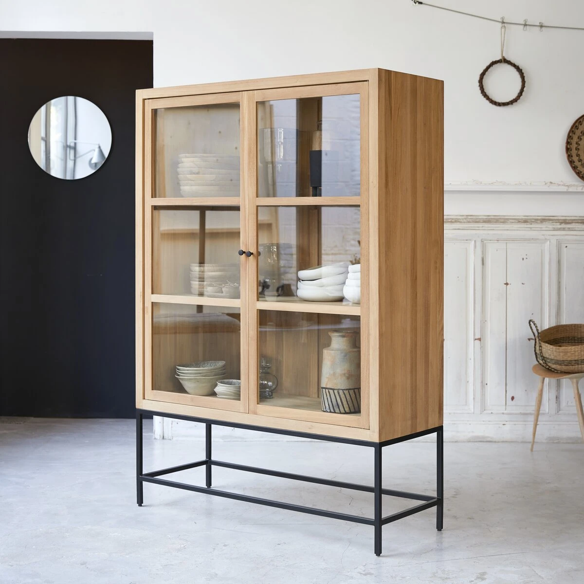 Babeth - Vitrine Haute En Teck Massif 3 Babeth - Vitrine Haute En Teck Massif – Image 3